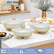 HEJI Chafing Dish Buffet Set Buffet Ceramics Chafing Dishes Warmer Set with Fuel Holder for Buffet
