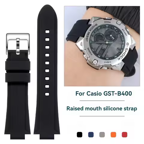 Silicone Watch Strap for G-SHOCK Modified Casio GST-B400 GST-B200 GA-900 GM-110 Convex Sports Rubber