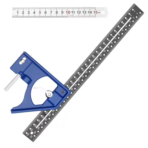 Woodworking Combination Square 11.8 Inch Aluminum Alloy Carpentry Measuring Ruler Precise 45° 90° Sq