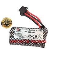 Mini rc boat battery HJ811 HJ812 li ion 14500 7.4v 700mAH SM plug 4P socket