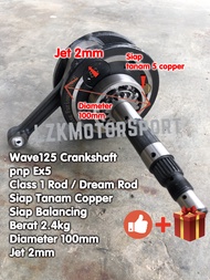 Crankshaft Wave 125 pnp Ex5 Jet 2mm 3mm 4mm Rod Class 1 Rod Dream W125 Wave125 Gransap 5G Wave 125 p