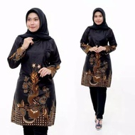 tunik batik modern baju atasan muslim batik baju kerja ready couple - xxl