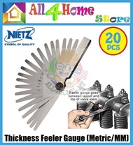 NIETZ 20pcs Thickness Feeler Gauge Filler Gauge 580-22-020