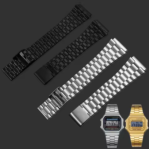 Stainless Steel Strap Metal Watch Band for CASIO A158/A159/A168/A169 /B650 /AQ230 /AE500W Wristband 