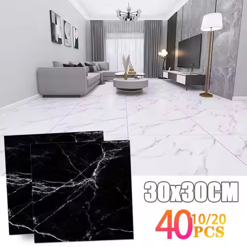 10/20/40PCS 30x30cm Self Adhesive Wallpaper Waterproof Tile Stickers FloorSticker for Kitchen Bathro
