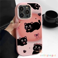 Soft Silicone TPU ANDROID Unique Cute Cartoon Case Black Cat OPPO A36 A16 A17K A53 A3S AX5 A12E A57 