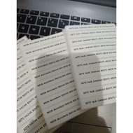 STICKER NAMA  STICKER KELAS WATERPROOF WHITE PP 8cm x 1cm 4cm x 1cm