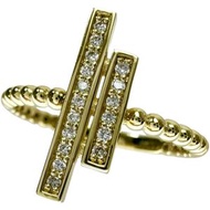 二手 11 號 18k 金鑽石戒指，2.1 克，女士款。