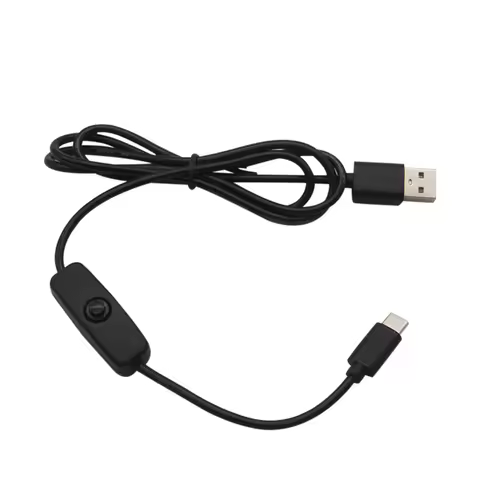 NEWEST 1m Universal USB Type C Charging Cable with ON/OFF Switch for Raspberry Pi 4 An-droid Mobile 