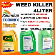 【 100% ORI 】4L 20L ROUNDUP ECOMAX KRUSH ORIGINAL weed killer  racun rumput racun lalang ecomax round
