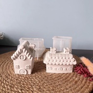 Cottage Silicone Mould Christmas Cottage House Drip Mould Plaster Cottage Candle Aroma Ornament Sili
