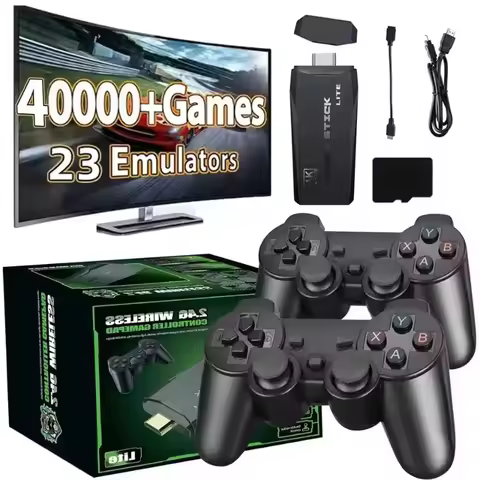 10000 Games M8 Console Video Game Stick 2 4G Dual Wireless Controllers 4K Game Stick 64GB Retro Game