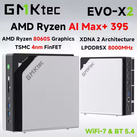 GMKtec EVO-X2 AI Mini PC AMD Ryzen Al Max+ 395 128GB LPDDR5X 8000MHz (16GB*8)M.2 2280 SSD WIFI7 BT5.