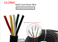 5Core Waterproof Flexible Wire Signal Wire Resistant Oil Insulated PVC Sheath Power Cable UL2464 Bla