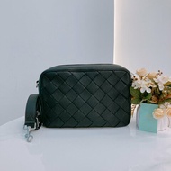 MS0623 Bottega Veneta 寶緹嘉 葆蝶家 相機包 經典織紋 牛皮頸紋 黑色 銀扣 Intrecciato Camera Bag 29cm Calfskin Black x PHW