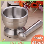 Stainless Steel Mortar and Pestle Kitchen Garlic Pugging Pot Pharmacy Bowl