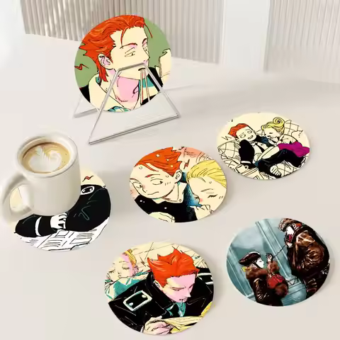 Anime Emma And Aleksander Veil Round Wooden Coasters Suitable For Restaurants And Coffee Home Gift C