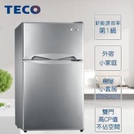 TECO東元93公升一級定頻雙門小冰箱 R1090W白色 R1090S灰色