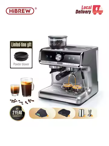 HiBREW Barista Pro 20Bar Bean to Espresso,Cafetera Commercial Level Coffee Machine with Full Kit for