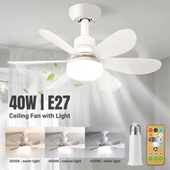 Fan Lamp 52cm Ceiling Fan With Light 40W E27 6 Blades Silent Fan Light with Remote Control