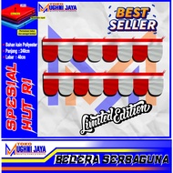 MERAH MULTIPURPOSE RED AND WHITE PENDANT FLAG | WAVE FLAG | August Decorations