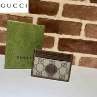 LV_ Bags Gucci_ Bag Wallets Interlocking Double Card Holder 673002 Embossing Short Wall 6CP9