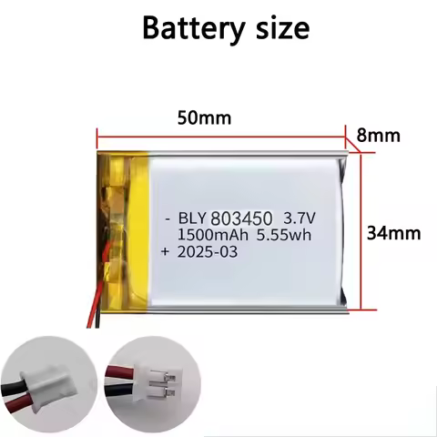 3.7V 1500mAh 803450 Polymer Lithium Rechargeable Battery for Camera GPS navigator MP5 Bluetooth Head