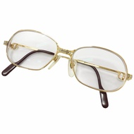 [5積分] 狀況良好 □Cartier復古 Maillon Panthère 130 眼鏡眼鏡金色波爾多 54□15 處方鏡片法國製造男式