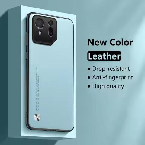 Leather Case for Asus ROG Phone 8 Pro Matte Carbon Fiber Silicone Protection Full Camera Phone Cover