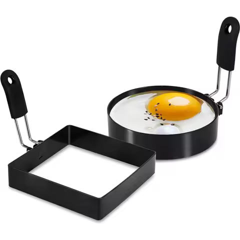 430 Stainless Steel Egg Pan, Heat-resistant Silicone Handle, Thickened Non-stick, Round, for Househo