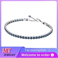 Hot selling S925 sterling silver couple ladies jewelry DIY1 Sparkling Blue Tennis Bracelet 591469C02