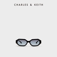 CHARLES&KEITH ใหม่ CK3-21280507 แว่นกันแดด Gabine กรอบแคบย้อนยุคสำหรับผู้หญิง Pearl 3.2*15CM