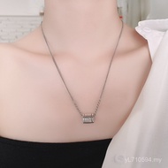 Necklace Clavicle Chain Necklace Cylinder Niche Tank Chain ins Design Sterling Silver Japanese Korea
