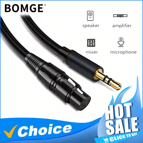 XLR To 3.5mm Microphone Aux Audio HiFi Cable 3.5 Jack Male To XLR Female Mic Cord Golden Plated Conn