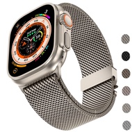 Milanese Titanium color Strap Band Solo Loop Bracelet for Apple Watch 10 Ultra 49 46 42 44 45 41 40m