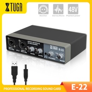 XTUGA เครื่องเสียงมืออาชีพ E-22การ์ดเสียงสเตอริโอ /Mono USB บันทึก24บิต/192 KHz เสียงความละเอียดในตั