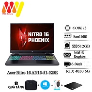 Laptop Acer Nitro 16 AN16-51-525E Core i5-13500H Ram 16GB SSD 512GB RTX 4050 6GB màn hình 16inch FHD