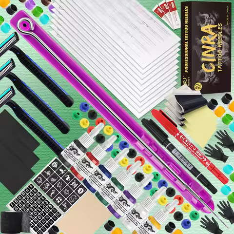 Professional DIY Tattoo Hand Poke and Stick Kit Tattoo Needle Poke Tools Set for Body Art Tattoo Beg