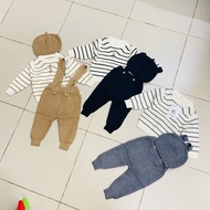 (GIVE HAT) QCCC Round neck wool bib Set, 3ct for baby, decorated with 3 buttons, beautiful thick woo