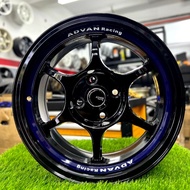 Advan RG 15 Inch 7jj 4H100 ET35 Glossy Black + Blue Line