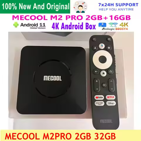 Latest MECOOL Android TV Box M2 PRO 2GB DDR4 16GB Amlogic S905Y4 NETFLIX 4K HDR Google TV Dolby Audi