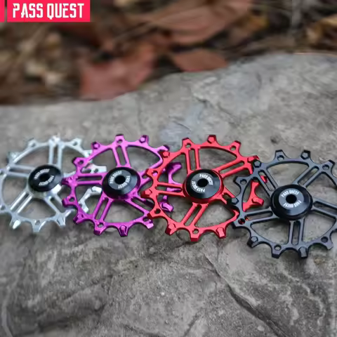 PASS QUEST Ceramic Bearing Rear Derailleurs Jockey Pulley Wheel METEOR 12T/14T Bike Guide Wheel 7075