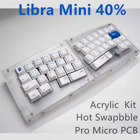 Libra Mini 40% Acrylic Keyboard Kit Ergonomics Keyboard Case Alice Customized Keyboard Case DIY Free
