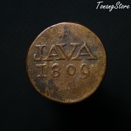 Uang Koin Kuno 1 Duit Java Tahun 1809 Louis Napoleon (Hindia Belanda)