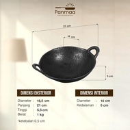 Cod Available Seasoned Cast Steel Wok 6 (16Cm) Thick Non-Stick Cast Iron Wok/ Cast Iron Wok/ ||