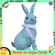 Simulation Bunny Figurine Easter Tabletop Decoration,  Blue-A
