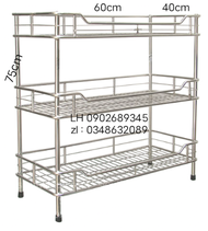 Kệ CHÉN INOX 40x60 -3 Tầng -- kệ chén inox Sus 201 cao cấp