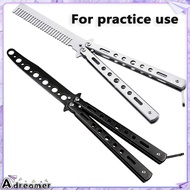Portable Butterfly Folding Comb Stainless Steel Dull Trainer balisong for Men & Women