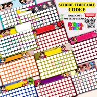 (Code E) Jadual Waktu Kelas Boleh Ubah / Timetable - Size A4