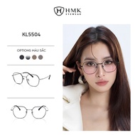 HMK Eyewear Eyeglass Frames Polygonal Shape Titanium Plated Metal Unisex Trendy Fashion - KL5504